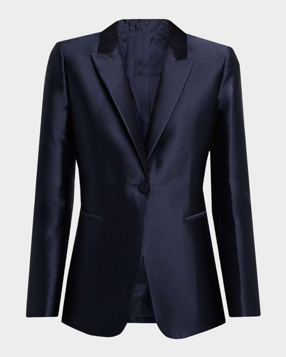 Mikado Silk Single-Breasted Jacket